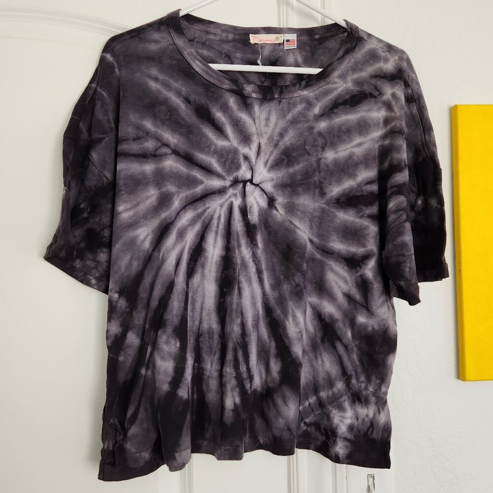 Anthropologie Maronie Tie Dye Tshirt NWOT- Black